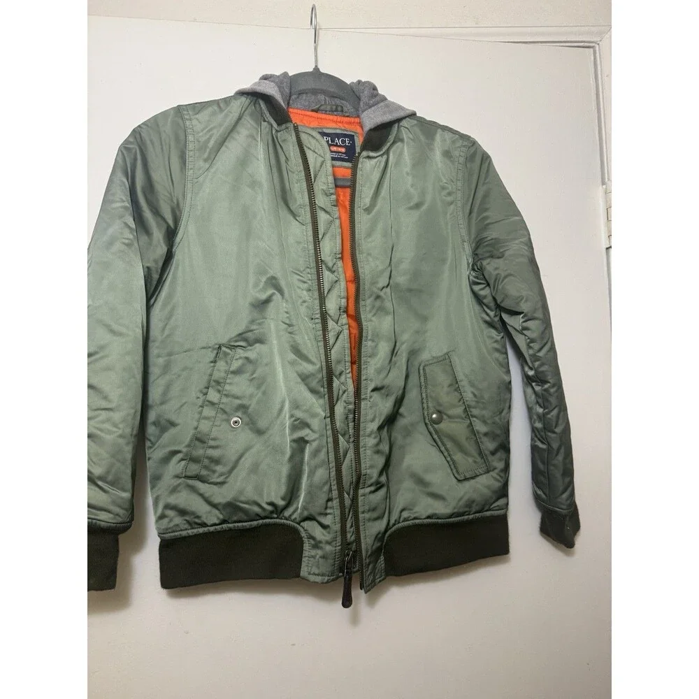 The Children Place Flight Jacket Green Size 10/12